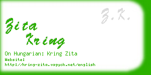 zita kring business card